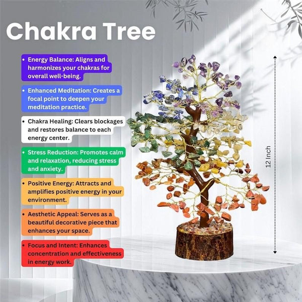 Chakra Natural Gemstone Crystal Tree – Positive Energy & Healing Decor
