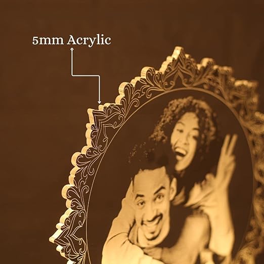 Personalized 3D Illusion Acrylic Photo Lamp for Couples – Custom Name, Date & Picture | Romantic LED Night Light Gift for Anniversary, Wedding, Valentine, Husband & Wife