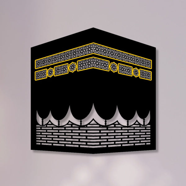 LED Wall Art Inspired by the Kaaba – Elegant Islamic Home Decoration (12x12 inches)