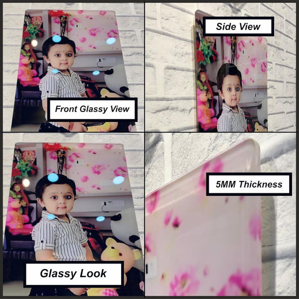 Acrylic Wall Mount Frameless Photo Frame – 8"x12" Clear Poster Frame for Anniversary, Birthday & Special Moments