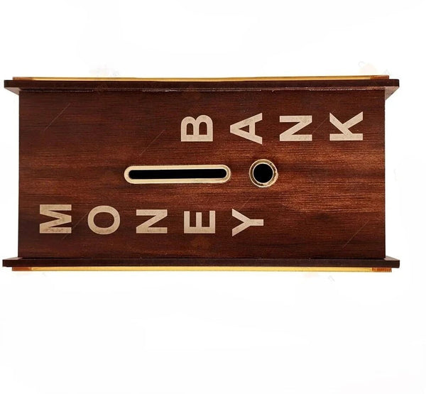 Wooden Money Saving Box for ₹1 Lakh Goal – Piggy Bank for Adults & Kids